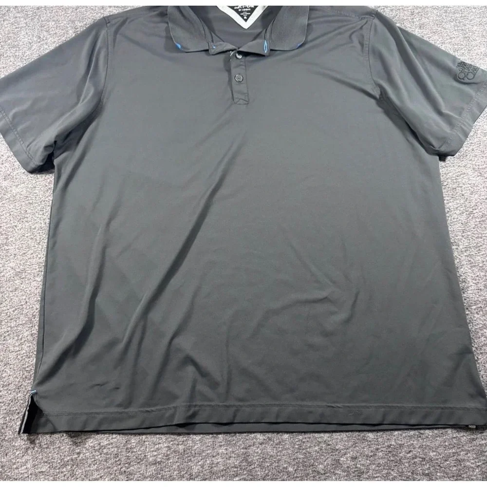 Adidas adiPure Mens XL Golf Polo Shirt Charcoal Grey Quarry Oaks Logo